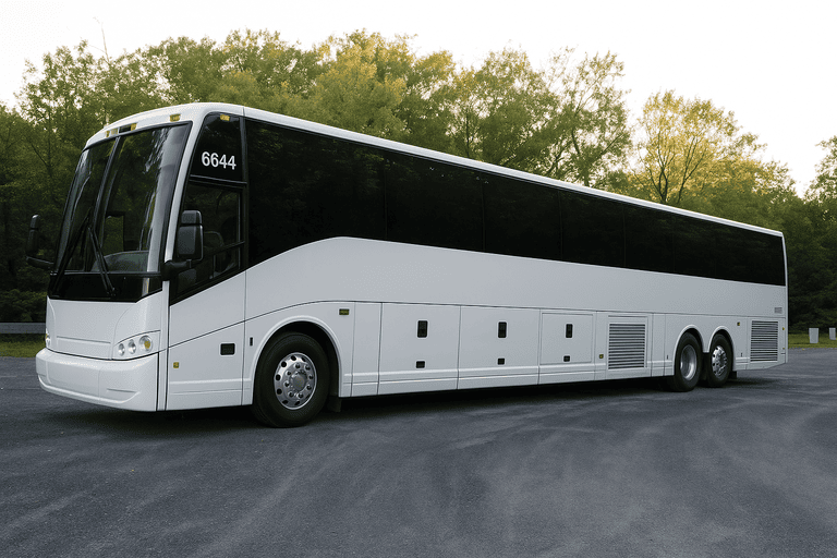 exterior of Charter Bus Rental South Fulton coach bus